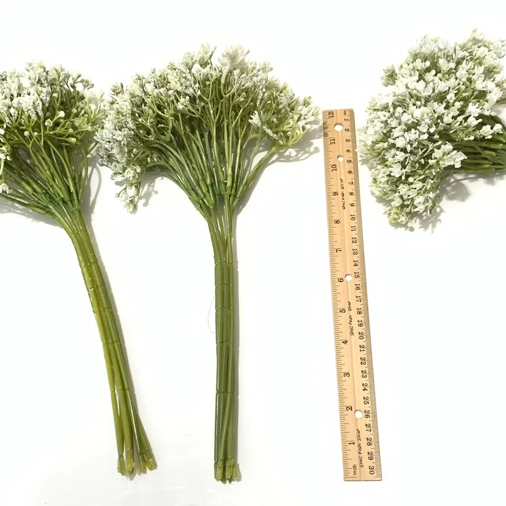 New 3 Piece White Artificial Flower Stems